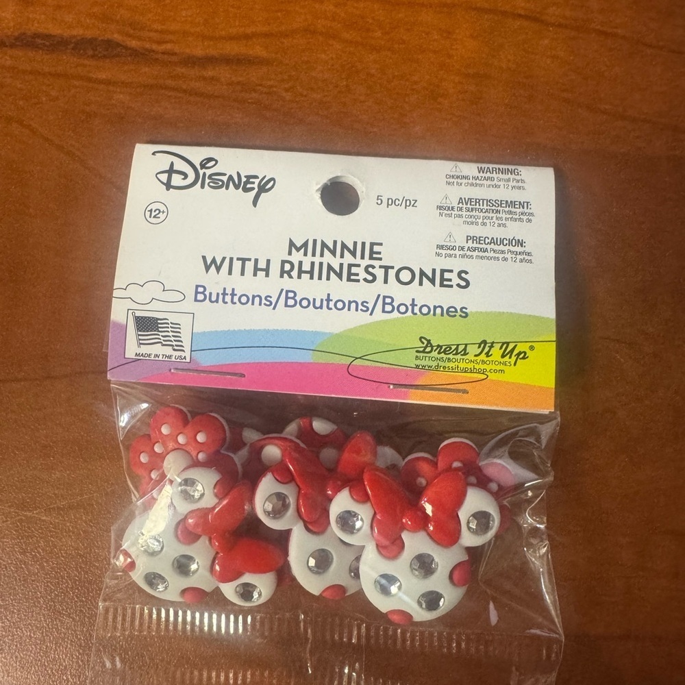 Disney Minnie Mouse Button Set - Red, Black, Yellow - Picture 4 of 10
